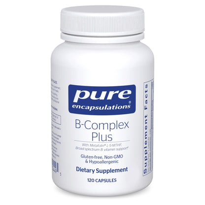 Pure Encapsulations B-Complex Plus - B Vitamins Supplement to Support Neurological Health, Cardiovascular Health, Energy Levels & Nervous System Support - PrimeBioHealth - canada supplements