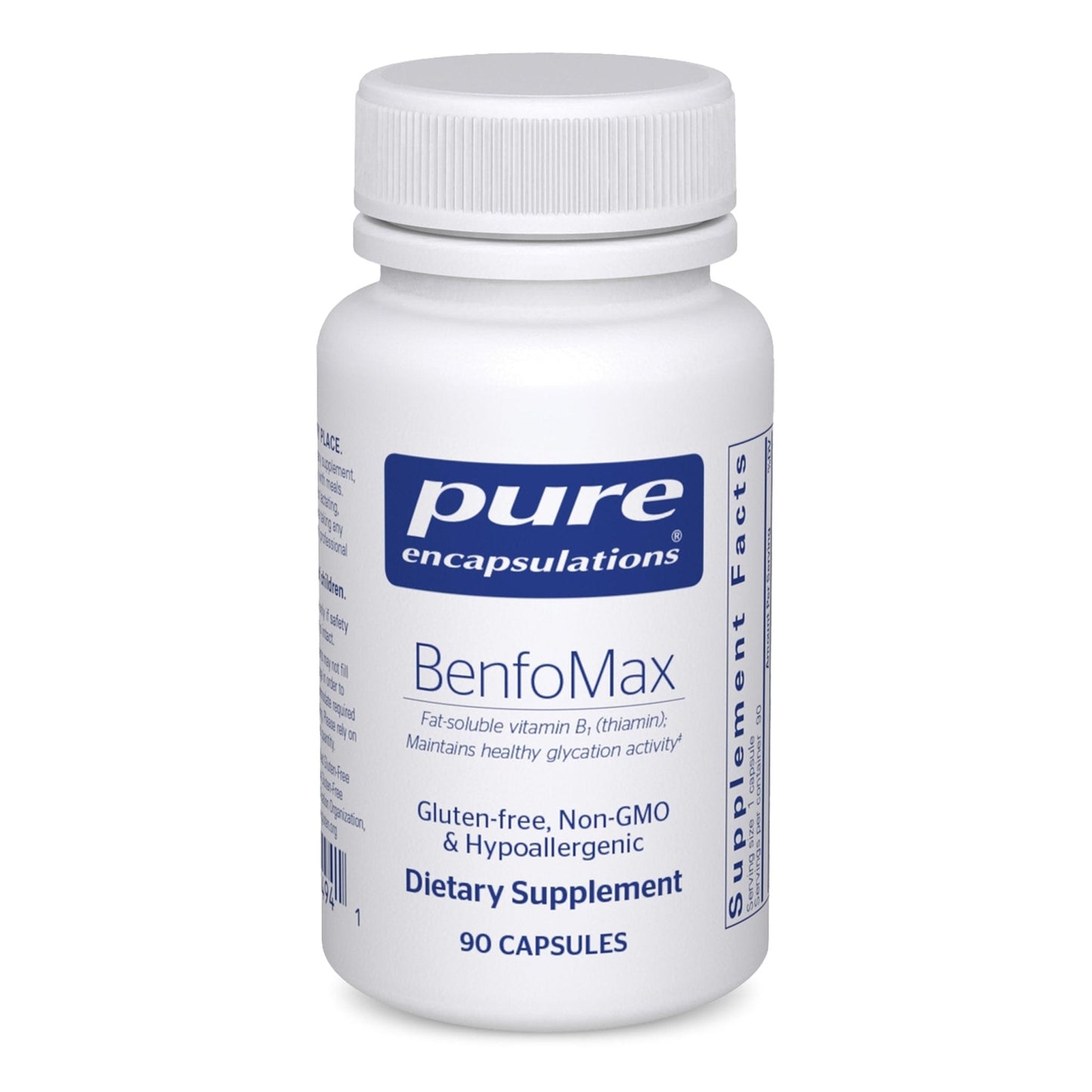 Pure Encapsulations BenfoMax 90's - 200 mg Benfotiamine - Vitamin B1 Thiamin Supplement - Supports Heart & Metabolism Health - PrimeBioHealth - canada supplements