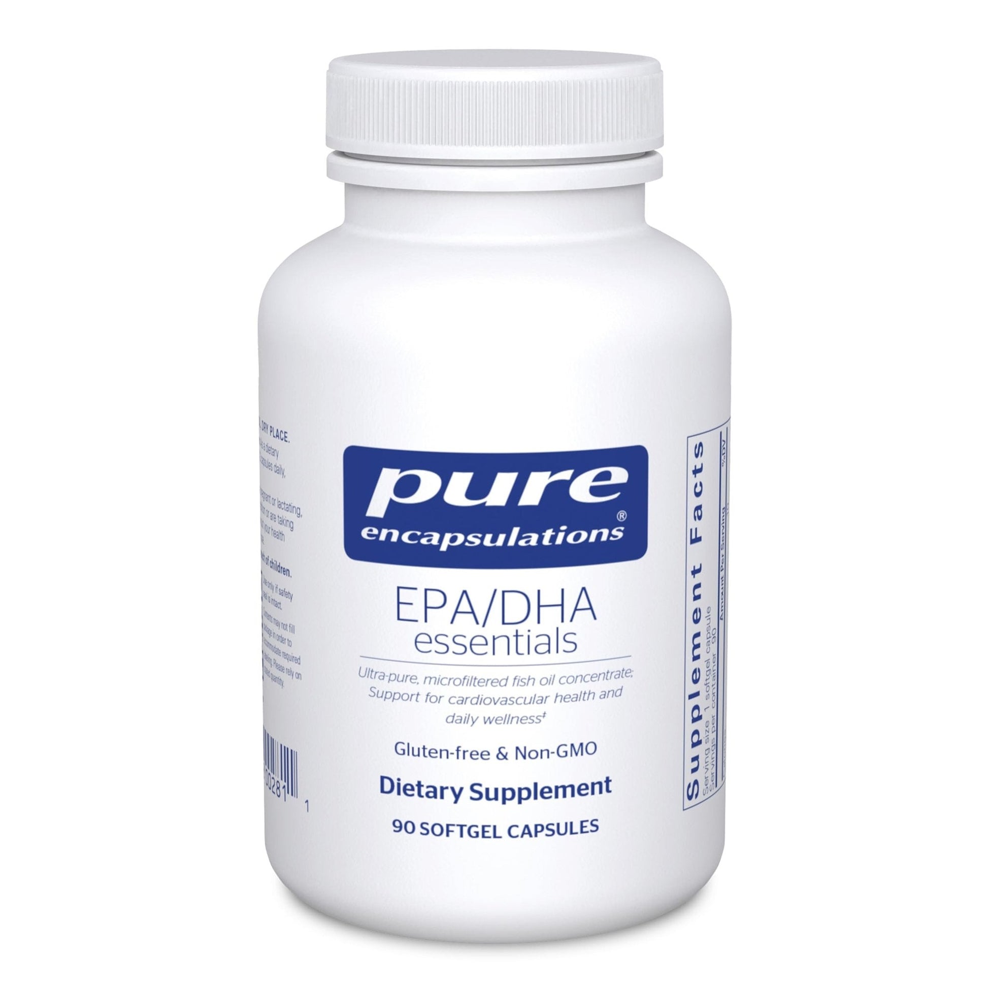Pure Encapsulations EPA/DHA Essentials - Fish Oil Concentrate Supplement to Support Cardiovascular Health - Premium EPA & DHA Supplement - PrimeBioHealth - canada supplements