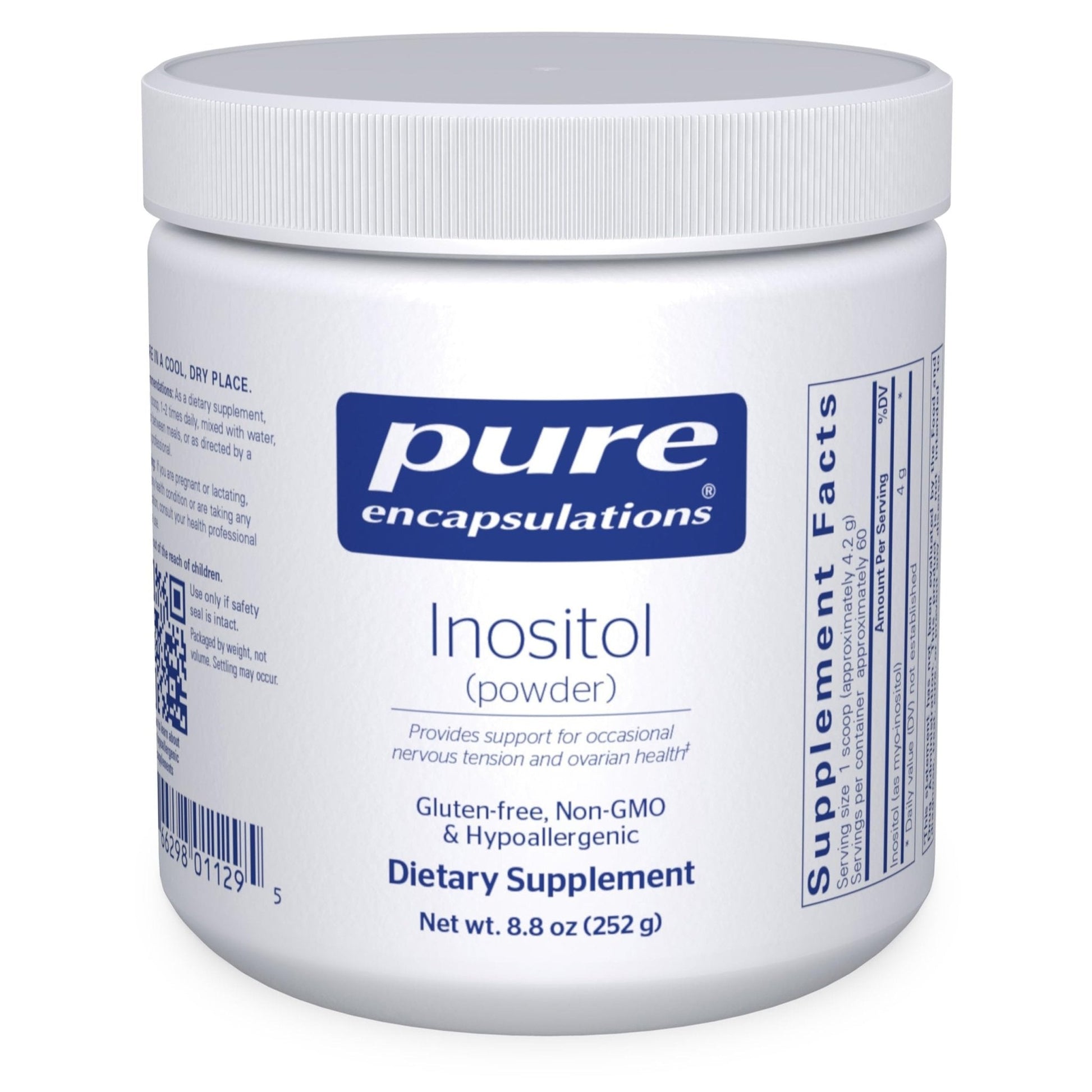 Pure Encapsulations Inositol (Powder) - Supplement to Support Energy, Nervous System & Ovarian Function* - with Myo-Inositol - 8.8 Ounces - PrimeBioHealth - canada supplements