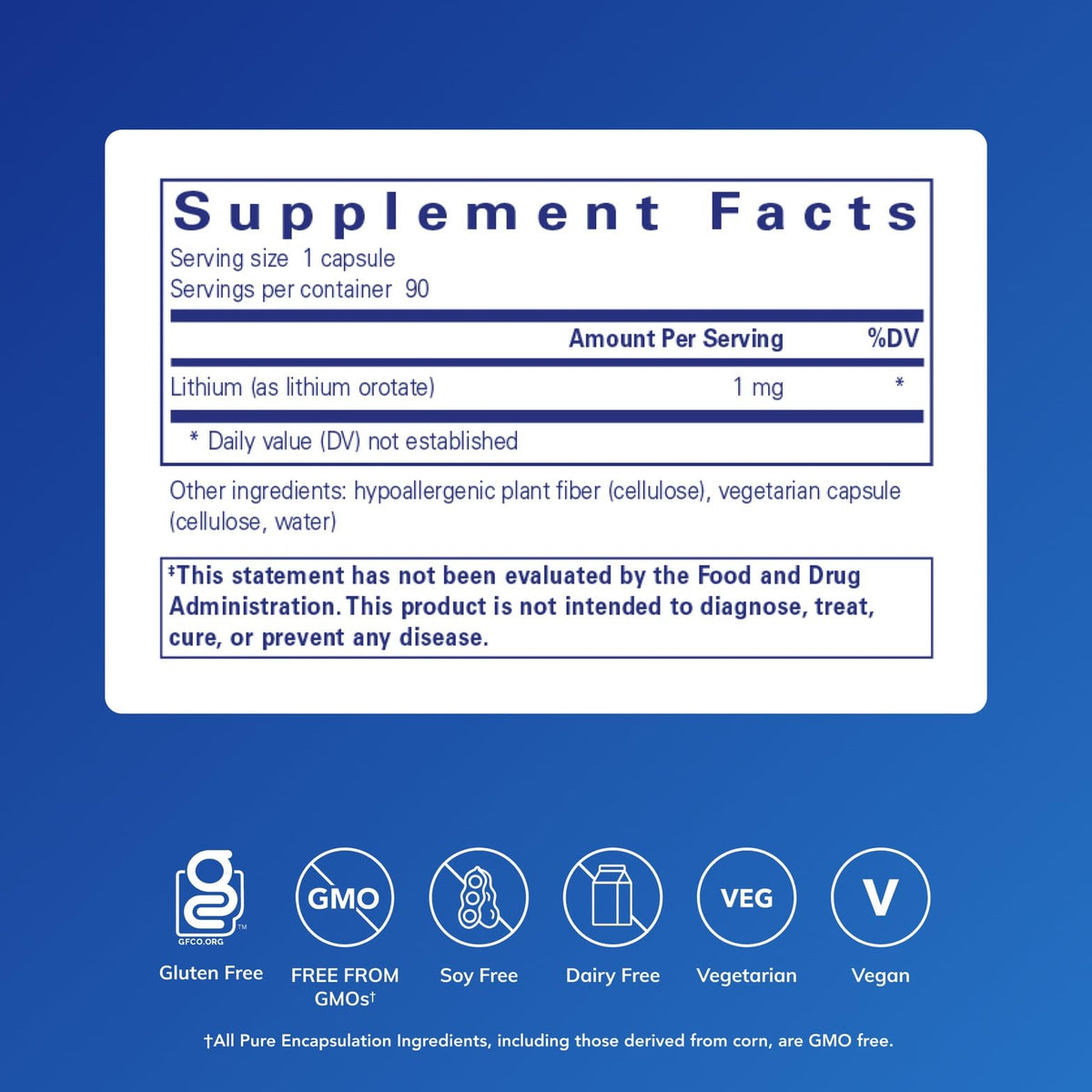 Pure Encapsulations Lithium (Orotate) 1 mg | Support for Calmness and Behavior | 90 Capsules - PrimeBioHealth - canada supplements