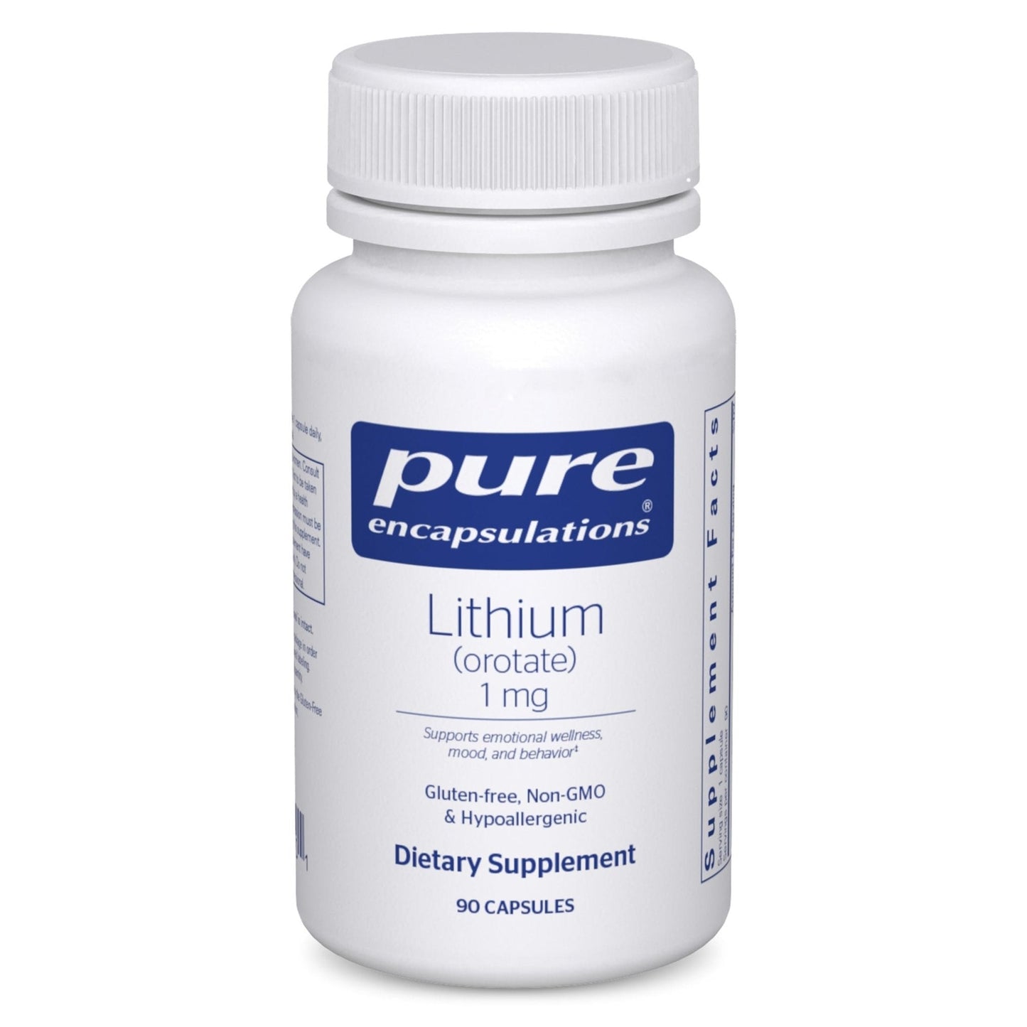 Pure Encapsulations Lithium (Orotate) 1 mg | Support for Calmness and Behavior | 90 Capsules - PrimeBioHealth - canada supplements