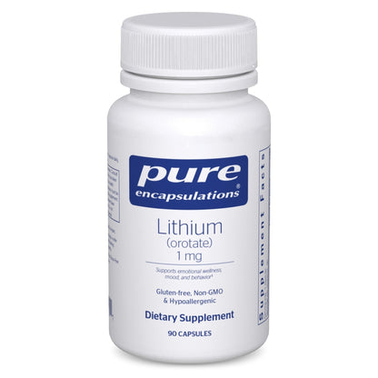 Pure Encapsulations Lithium (Orotate) 1 mg | Support for Calmness and Behavior | 90 Capsules - PrimeBioHealth - canada supplements