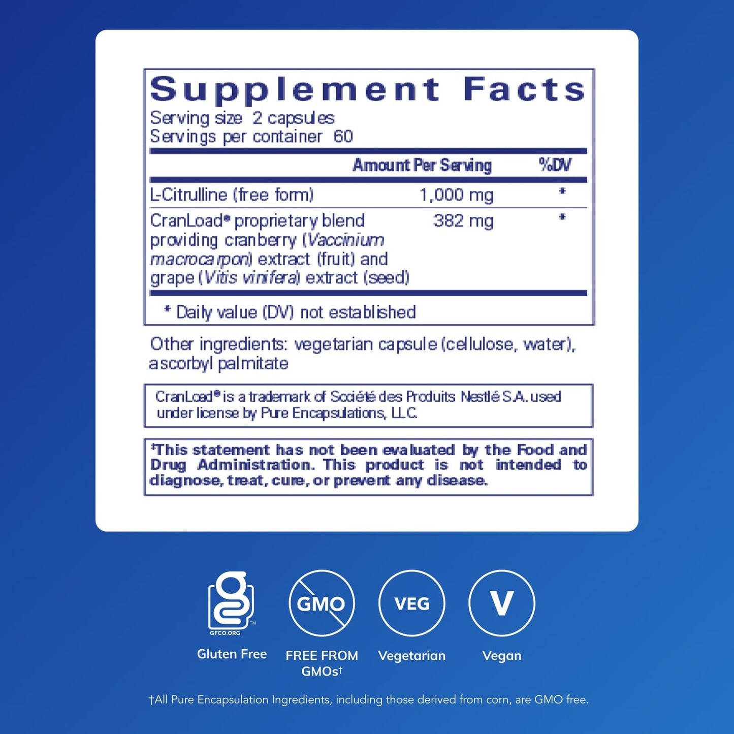 Pure Encapsulations Nitric Oxide Ultra (Capsules) - Supplement Supports Nitric Oxide Production, Healthy Blood Flow & Vascular Health - with L-Citrulline & CranLoad Cranberry Extract - 120 Capsules - PrimeBioHealth - canada supplements