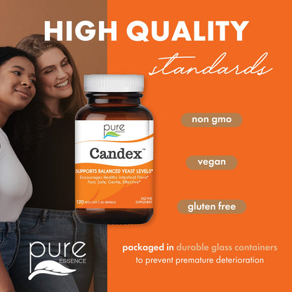 Pure Essence Candex Supplement - Yeast Overgrowth Supplement with Digestive Enzymes, Yeast Infection Probiotic Treatment for Men and Women - 120 Capsules - PrimeBioHealth - canada supplements