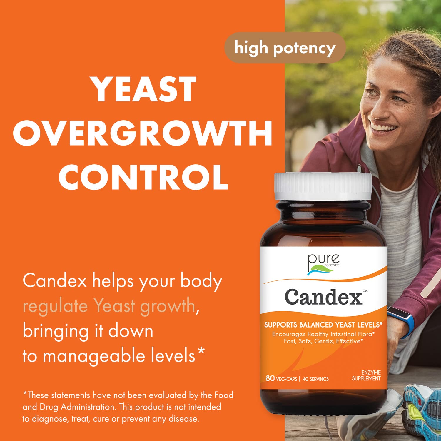 Pure Essence Candex Supplement - Yeast Overgrowth Supplement with Digestive Enzymes, Yeast Infection Probiotic Treatment for Men and Women - 120 Capsules - PrimeBioHealth - canada supplements