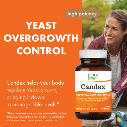 Pure Essence Candex Supplement - Yeast Overgrowth Supplement with Digestive Enzymes, Yeast Infection Probiotic Treatment for Men and Women - 120 Capsules - PrimeBioHealth - canada supplements