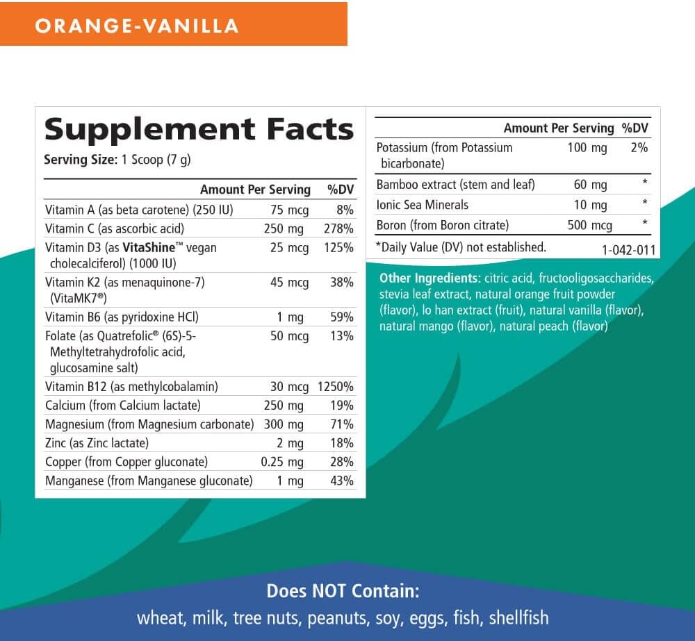 Pure Essence Ionic Super D-K Calcium Plus by Pure Essence - with Extra Magnesium, Vitamin D3, Vitamin K2 for Strong Bones and Stress Relief - Orange Vanilla - 7.41oz - PrimeBioHealth - canada supplements