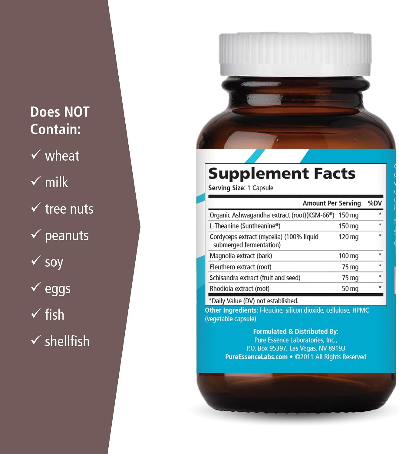 PURE ESSENCE LABS Calm Essence - Natural Sleeping Aid and Anti Stress Supplement for Adults - Calming Stress Relief (30 Capsules) - PrimeBioHealth - canada supplements
