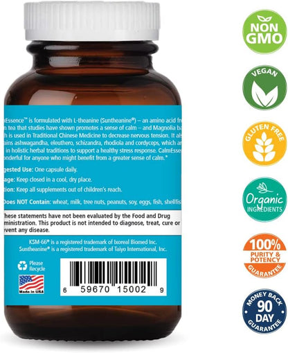 PURE ESSENCE LABS Calm Essence - Natural Sleeping Aid and Anti Stress Supplement for Adults - Calming Stress Relief (30 Capsules) - PrimeBioHealth - canada supplements
