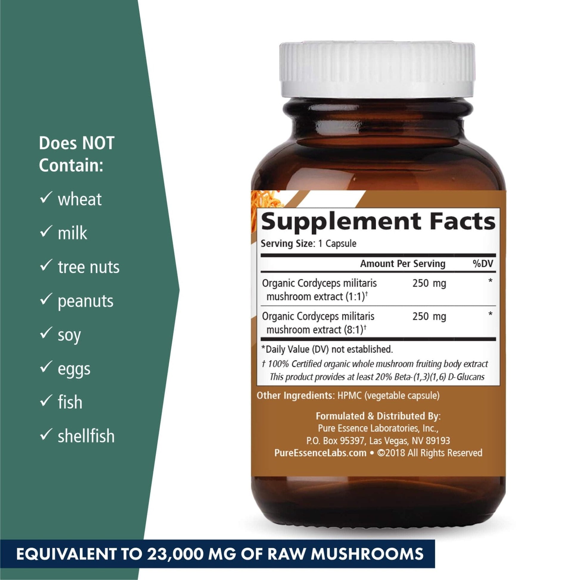 PURE ESSENCE LABS MyPure Cordyceps 4X Mushrooms - Concentrated Cordyceps Mushroom Powder Supplements for Immune System, Stress Response, Physical & Mental Performance - 2 Months Supply - PrimeBioHealth - canada supplements