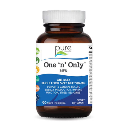 PURE ESSENCE LABS One N Only Multivitamin for Men, Natural One a Day Herbal Supplement with Vitamin D3, B12, and Biotin with Whole Foods, 90 Tablets - PrimeBioHealth - canada supplements