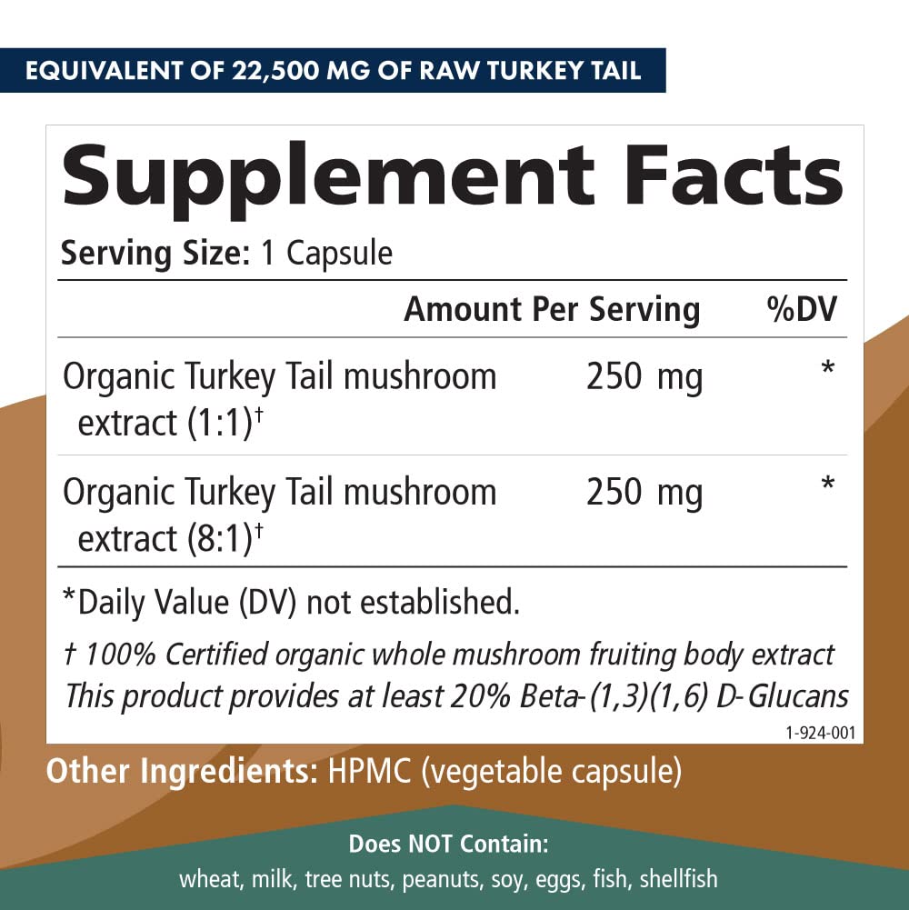 PURE ESSENCE LABS Organic Turkey Tail 4X Mushroom Extract, Vegan Mushrooms Supplement for Immune Building, 30 Capsules - PrimeBioHealth - canada supplements