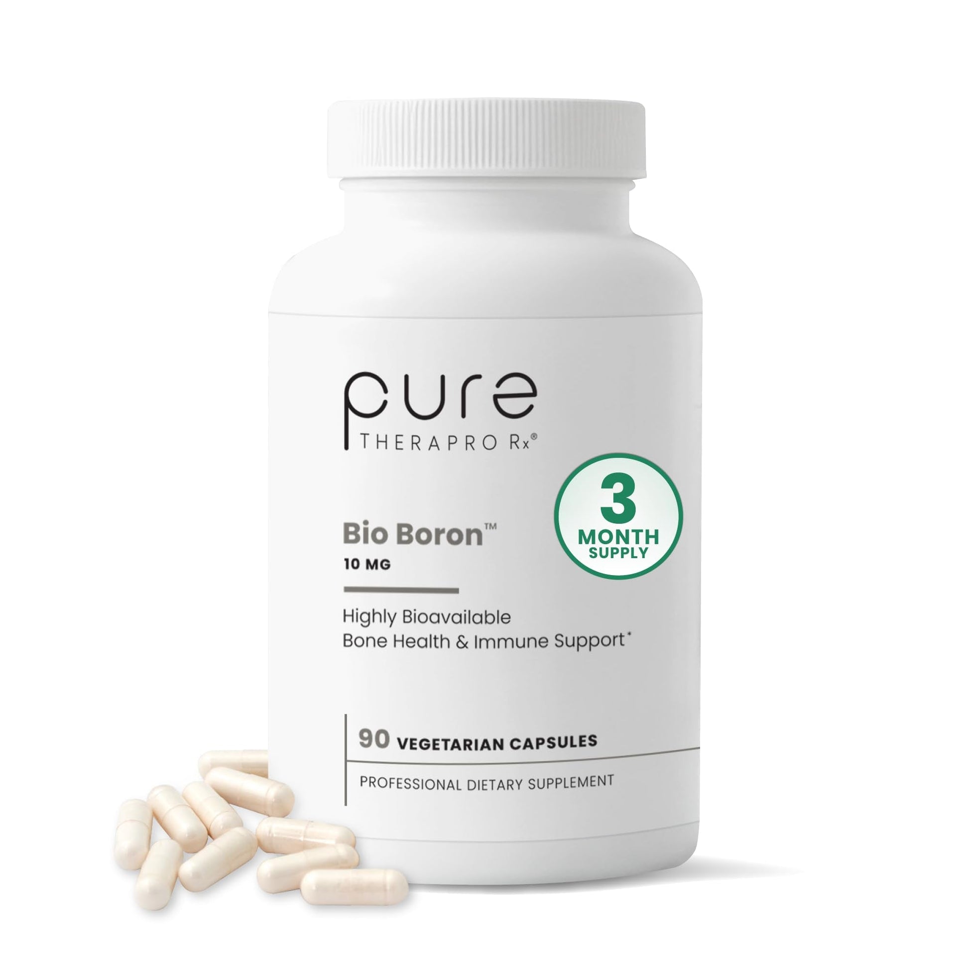 Pure TheraPro Rx Bio Boron 10mg, 3 Months Supply - Bororganic Glycine Boron for Men & Women - Premium Formula for Bone Health, Joint Flexibility - PrimeBioHealth - canada supplements