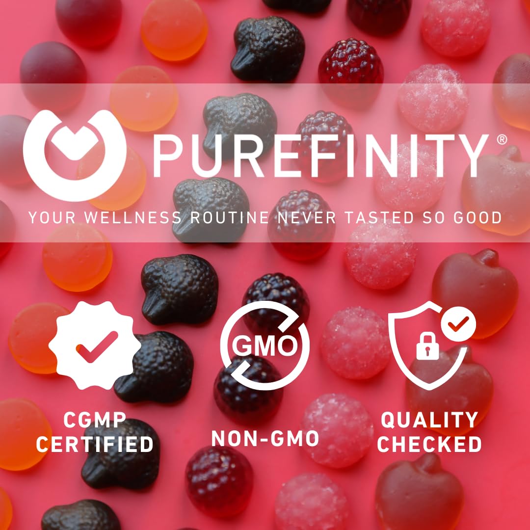 PUREFINITY Fiber Gummies for Adults with Inulin FOS from Chicory Root, Sugar Free Prebiotic Supplement for Daily Digestion - PrimeBioHealth - canada supplements