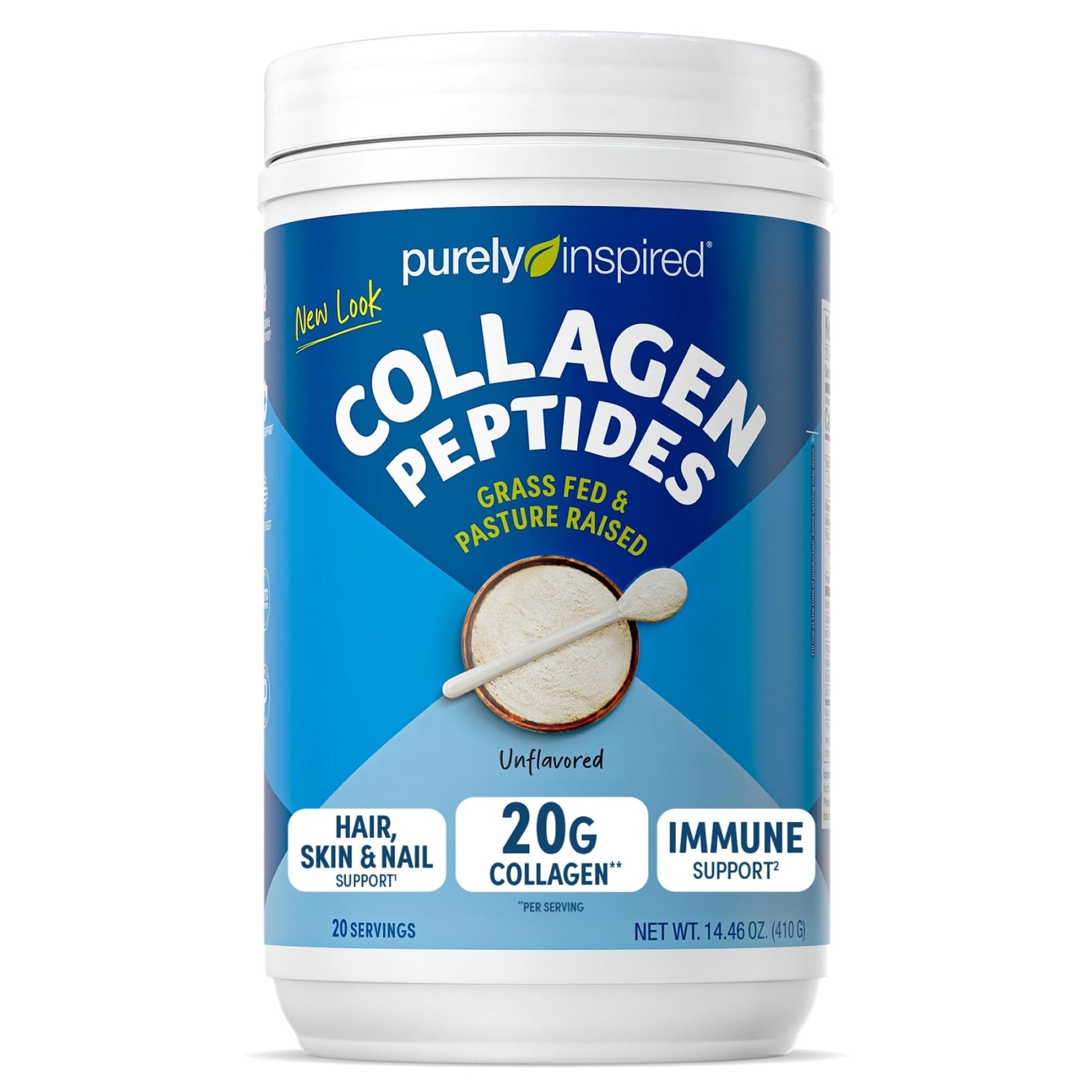 Purely Inspired Collagen Powder, Unflavored (20 Servings) - 20g Hydrolyzed Collagen Peptides Protein Powder for Women & Men - Grass-Fed & Pasture Raised Supports Hair - PrimeBioHealth - canada supplements