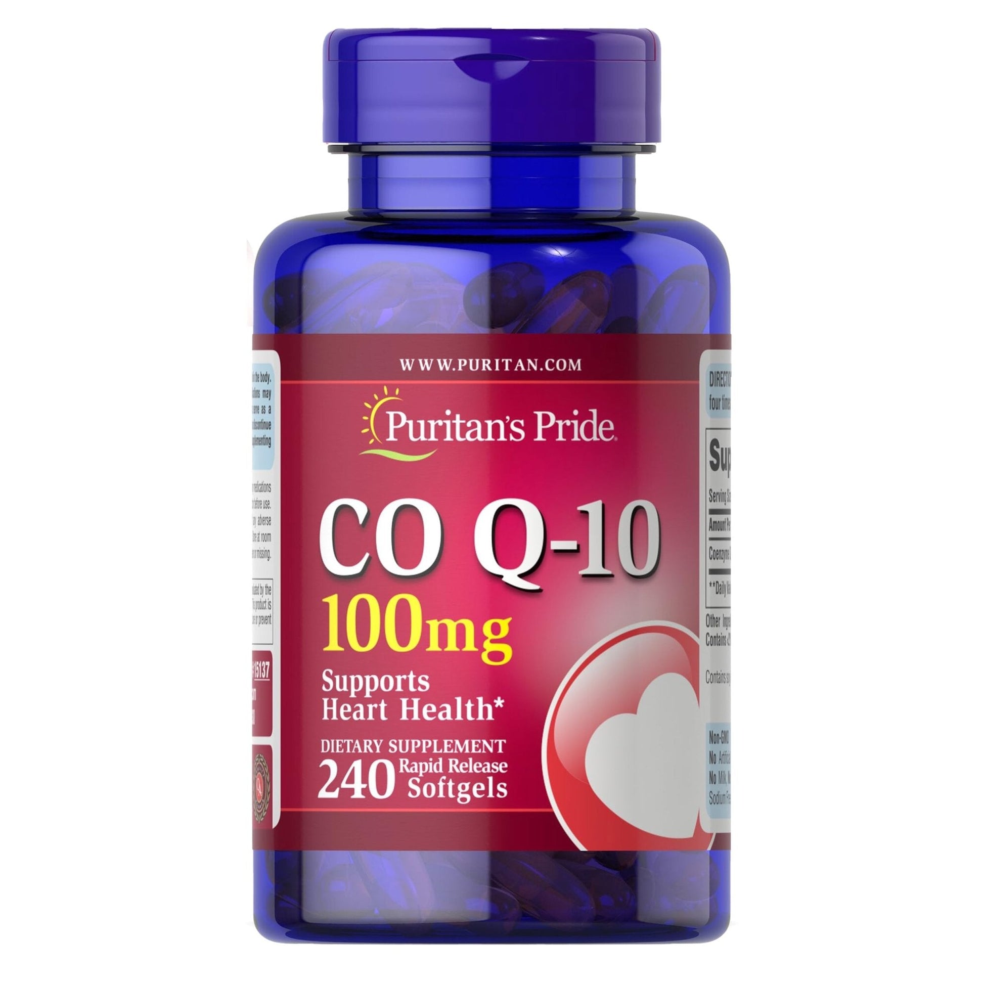 Puritan's Pride Coenzyme CoQ10 100mg, Dietary Supplement for Heart Health, Blood Pressure, Oral Gum Health, and Healthy Aging Support - PrimeBioHealth - canada supplements