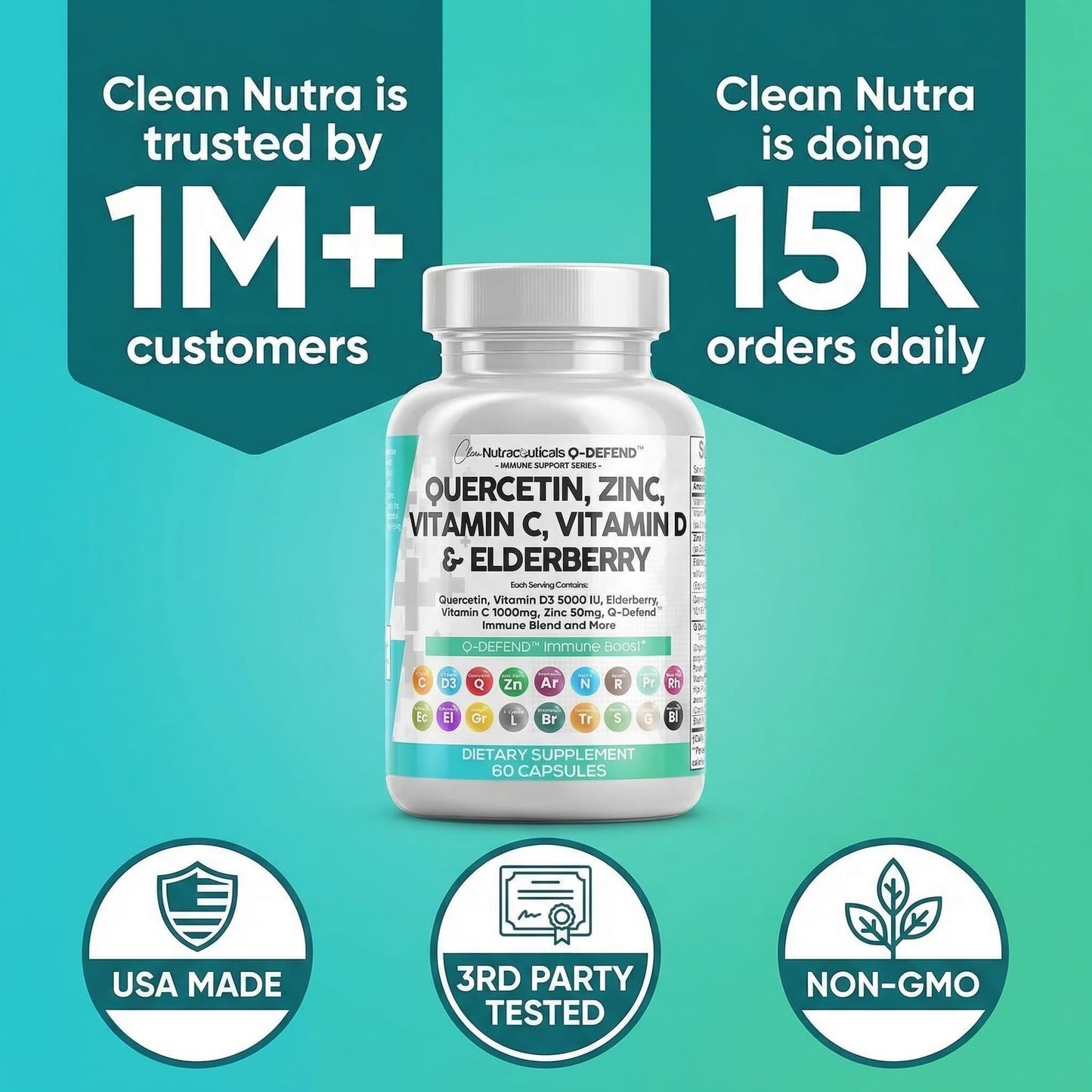 Q Defend Quercetin Supplement with Zinc Vitamin C Vitamin D Elderberry Turmeric Black Pepper Garlic Ginger Sea Moss Lysine Stinging Nettle Reishi Mushroom Immune - PrimeBioHealth - canada supplements
