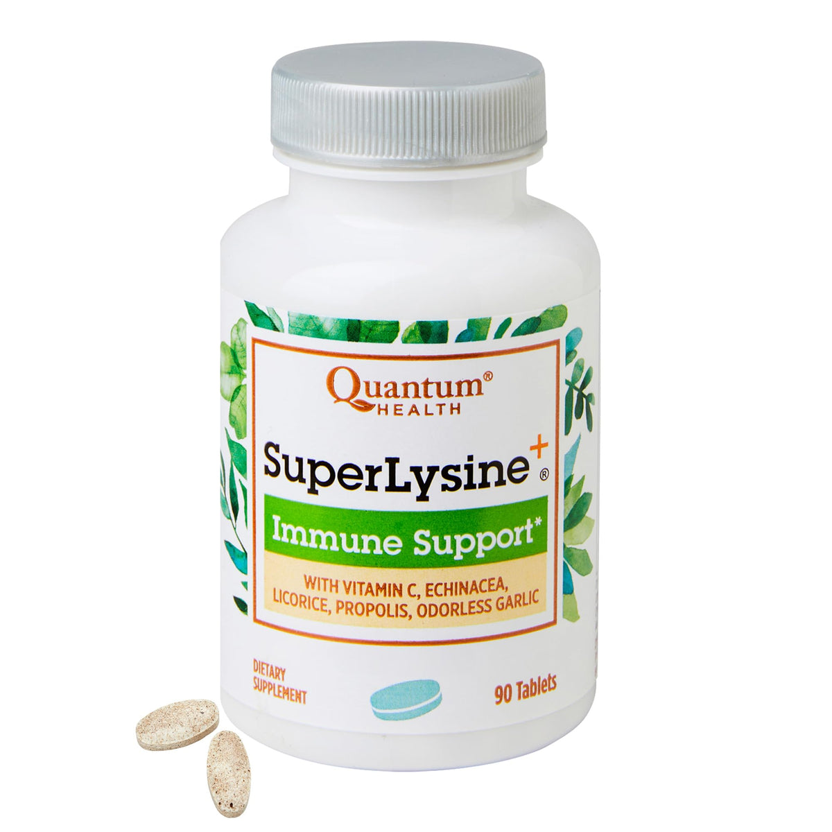 Quantum Health Super Lysine+ / Advanced Formula Lysine+ Immune Support with Vitamin C, Echinacea, Licorice, Propolis, Odorless Garlic (90 Tablets) - PrimeBioHealth - canada supplements
