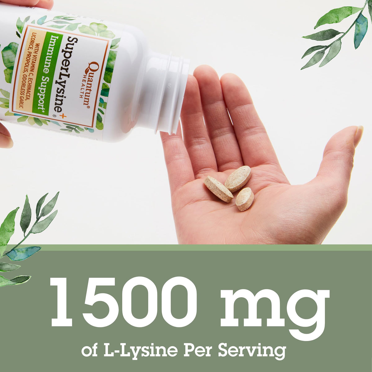 Quantum Health Super Lysine+ / Advanced Formula Lysine+ Immune Support with Vitamin C, Echinacea, Licorice, Propolis, Odorless Garlic (90 Tablets) - PrimeBioHealth - canada supplements