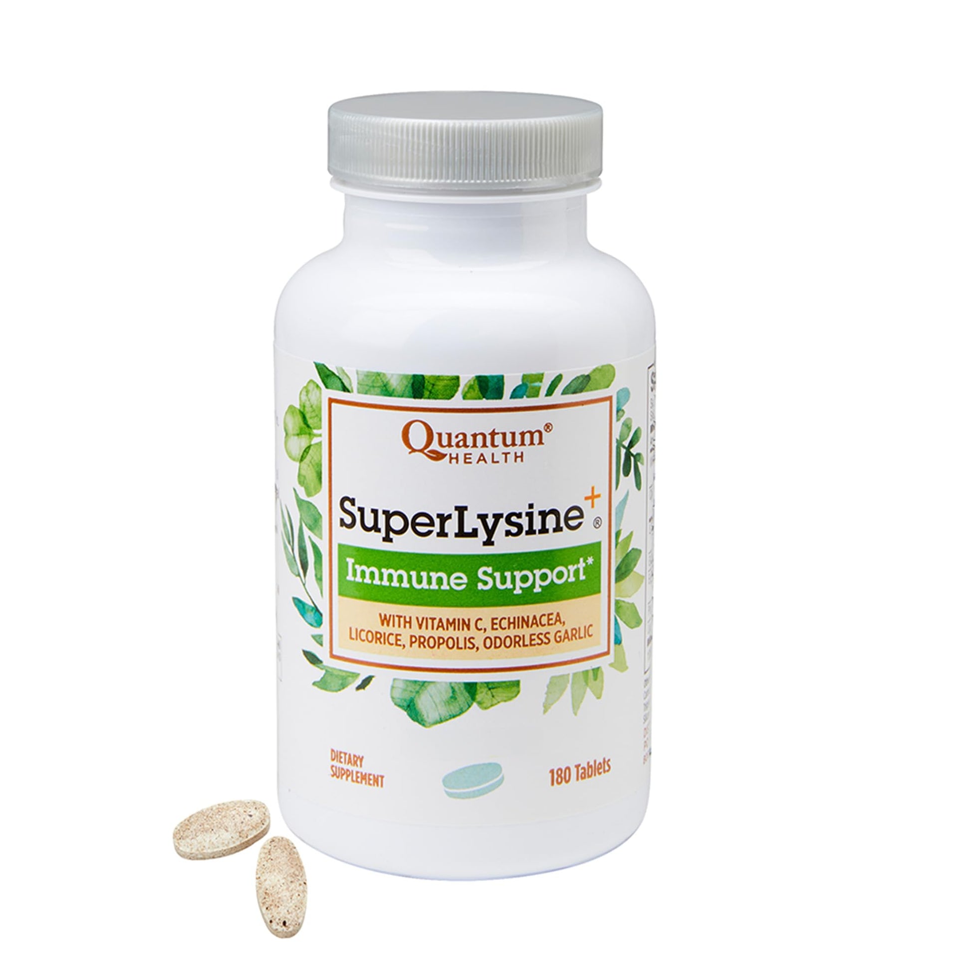 Quantum Health Super Lysine+ / Advanced Formula Lysine+ Immune Support with Vitamin C, Echinacea, Licorice, Propolis, Odorless Garlic - PrimeBioHealth - canada supplements