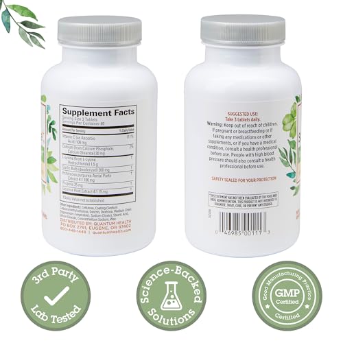 Quantum Health Super Lysine+ / Advanced Formula Lysine+ Immune Support with Vitamin C, Echinacea, Licorice, Propolis, Odorless Garlic - PrimeBioHealth - canada supplements