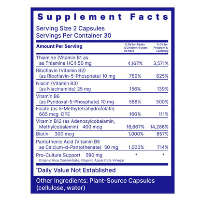 Quantum Nutrition Labs Max Energy Bs - Vitamin B Complex, Methylated B Complex Vitamins with Vitamin B1, B6, B12, Thiamin, Folate and Biotin - PrimeBioHealth - canada supplements