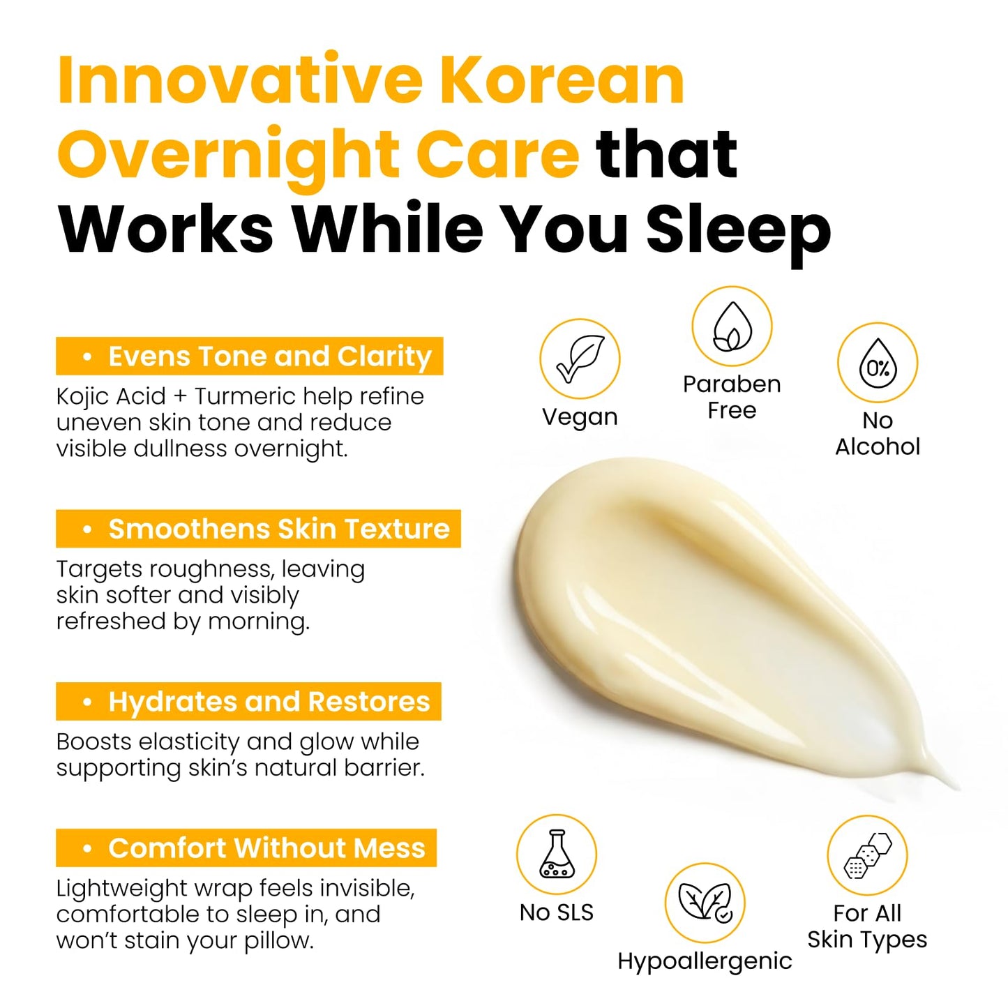 QUIA Turmeric + Kojic Acid Overnight Wrapping Mask – Hydration Mask for Glowing Skin - PrimeBioHealth - canada supplements