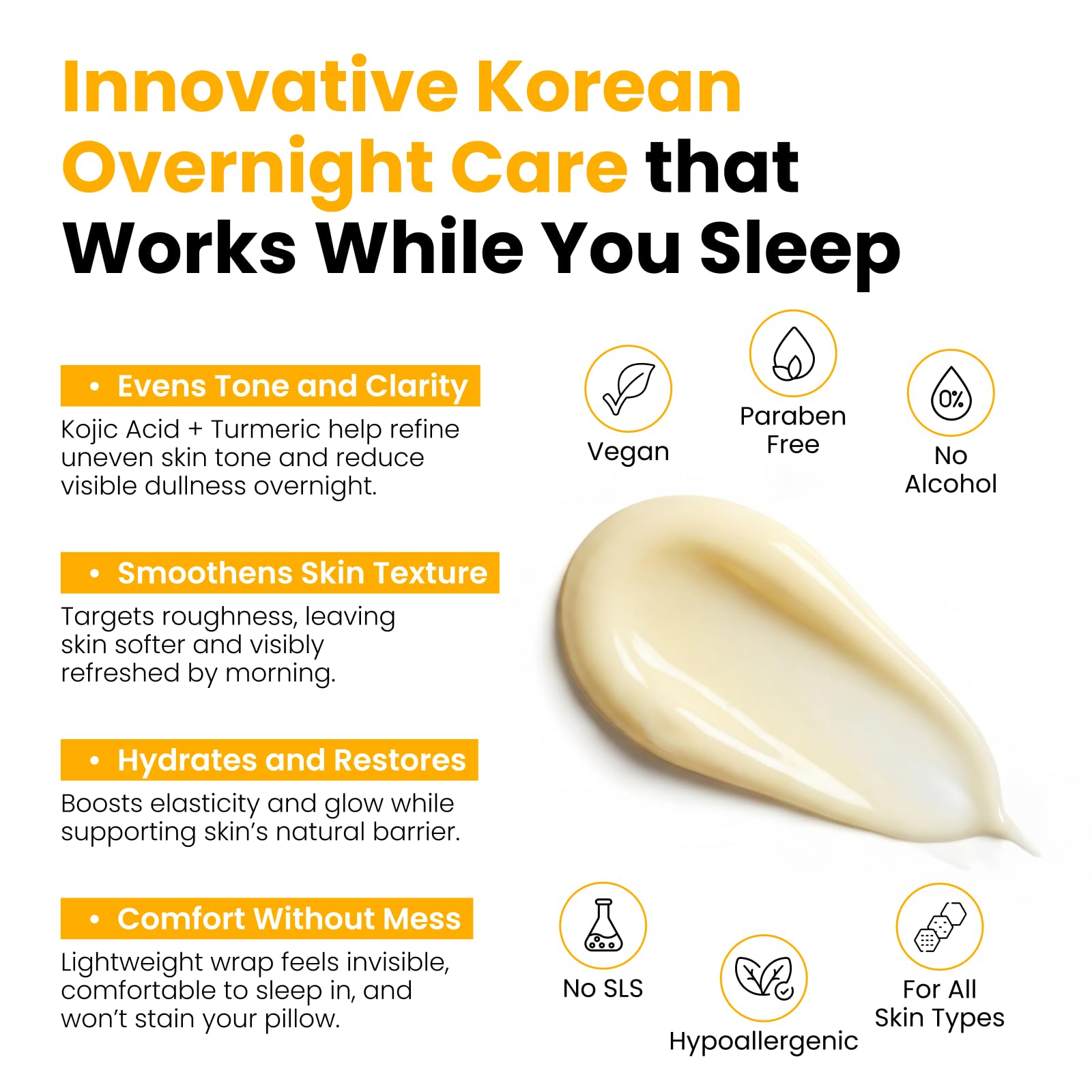 QUIA Turmeric + Kojic Acid Overnight Wrapping Mask – Hydration Mask for Glowing Skin - PrimeBioHealth - canada supplements