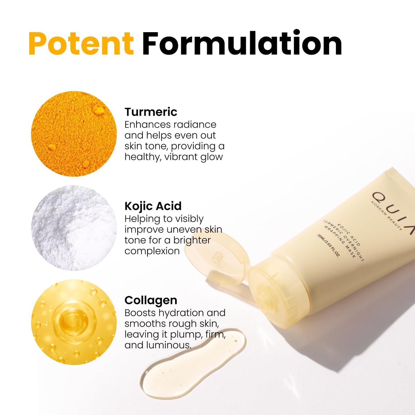 QUIA Turmeric + Kojic Acid Overnight Wrapping Mask – Hydration Mask for Glowing Skin - PrimeBioHealth - canada supplements