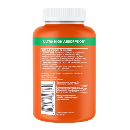 Qunol Turmeric and Ginger Capsules, 1000mg Turmeric Supplement, Ultra High Absorption to Support Joint Health, 1 Doctor Recommended Form - PrimeBioHealth - canada supplements