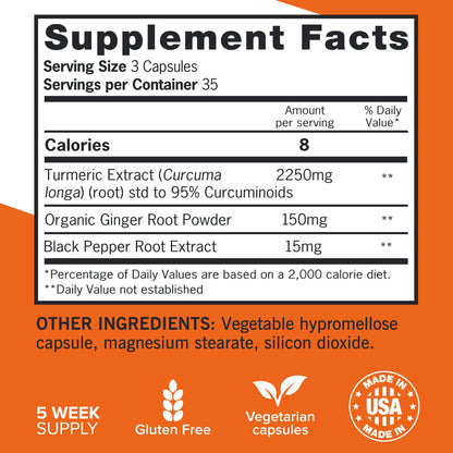 Qunol Turmeric Curcumin with Black Pepper & Ginger, 2400mg Turmeric Extract with 95% Curcuminoids, Extra Strength Supplement - PrimeBioHealth - canada supplements