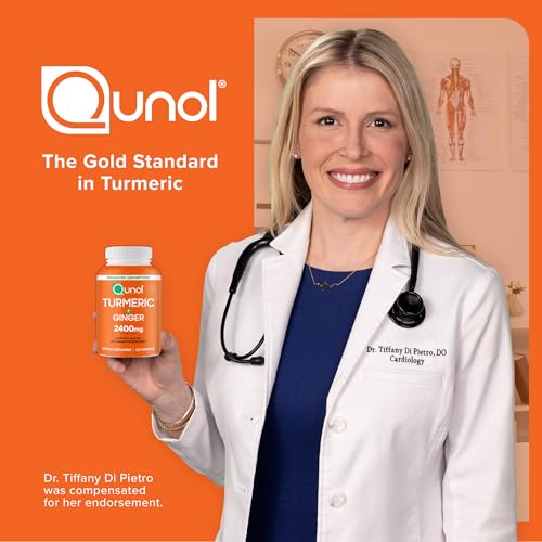 Qunol Turmeric Curcumin with Black Pepper & Ginger, 2400mg Turmeric Extract with 95% Curcuminoids, Extra Strength Supplement - PrimeBioHealth - canada supplements