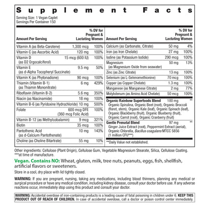 Rainbow Light Prenatal One Multivitamin Support from Conception to Postnatal, High Potency, Clinically Proven Absorption of Vitamin D, B2, Folate, Calcium - PrimeBioHealth - canada supplements