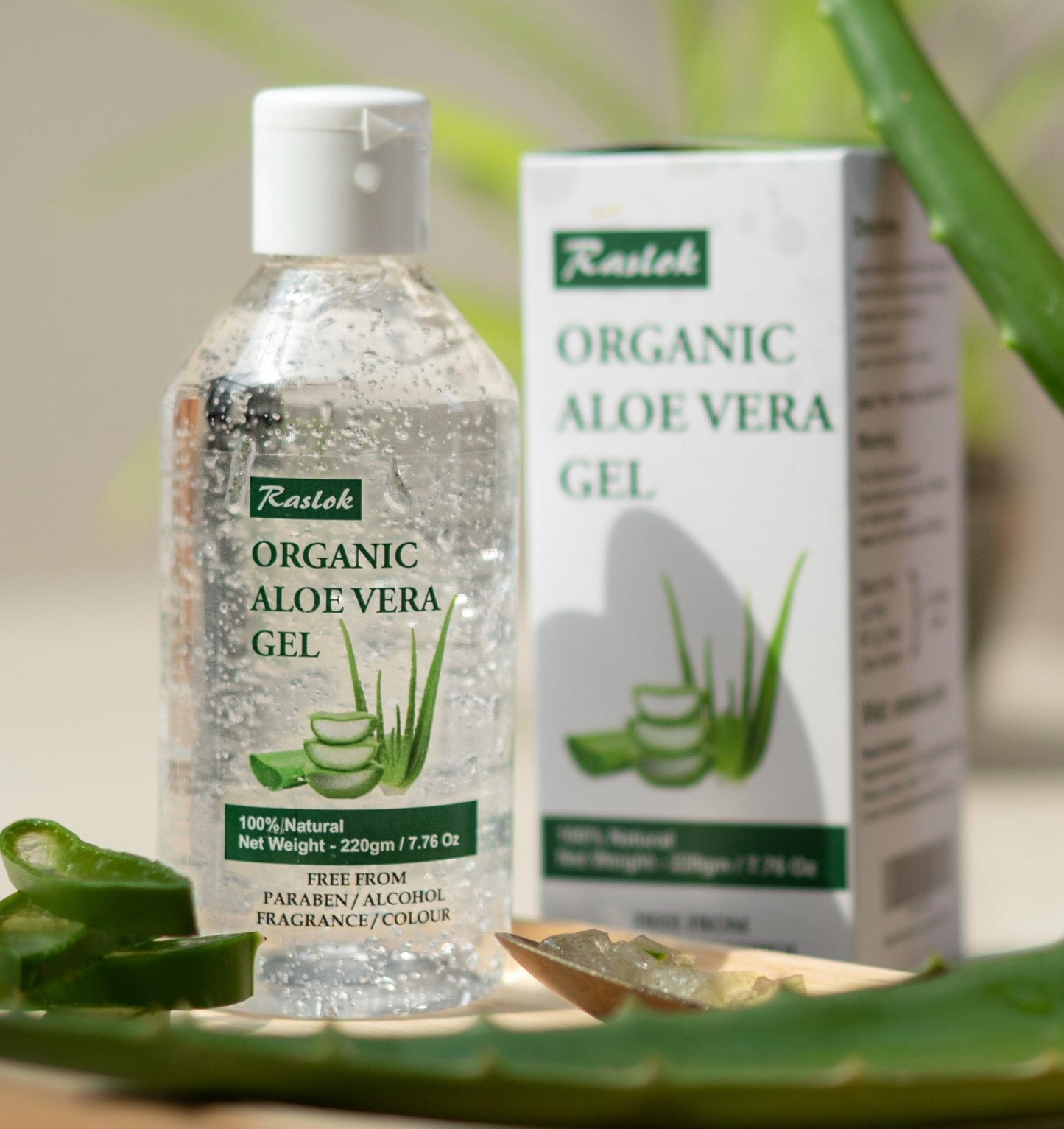 Raslok Aloe Vera Gel | 99% Pure Natural Aloe Gel For Moisturizing Face Skin & Hair Care,Durable Moisturizing Hydrating Soothing, Non-Sticky (7.7 OZ) - PrimeBioHealth - canada supplements