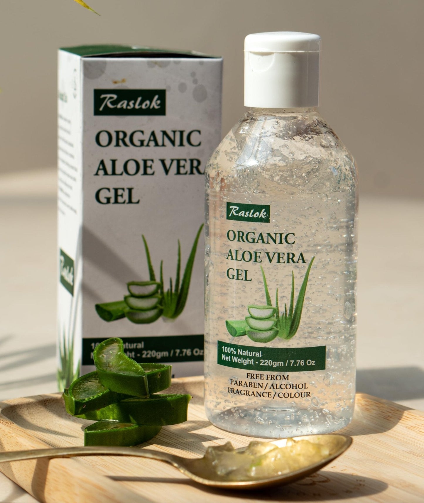 Raslok Aloe Vera Gel | 99% Pure Natural Aloe Gel For Moisturizing Face Skin & Hair Care,Durable Moisturizing Hydrating Soothing, Non-Sticky (7.7 OZ) - PrimeBioHealth - canada supplements