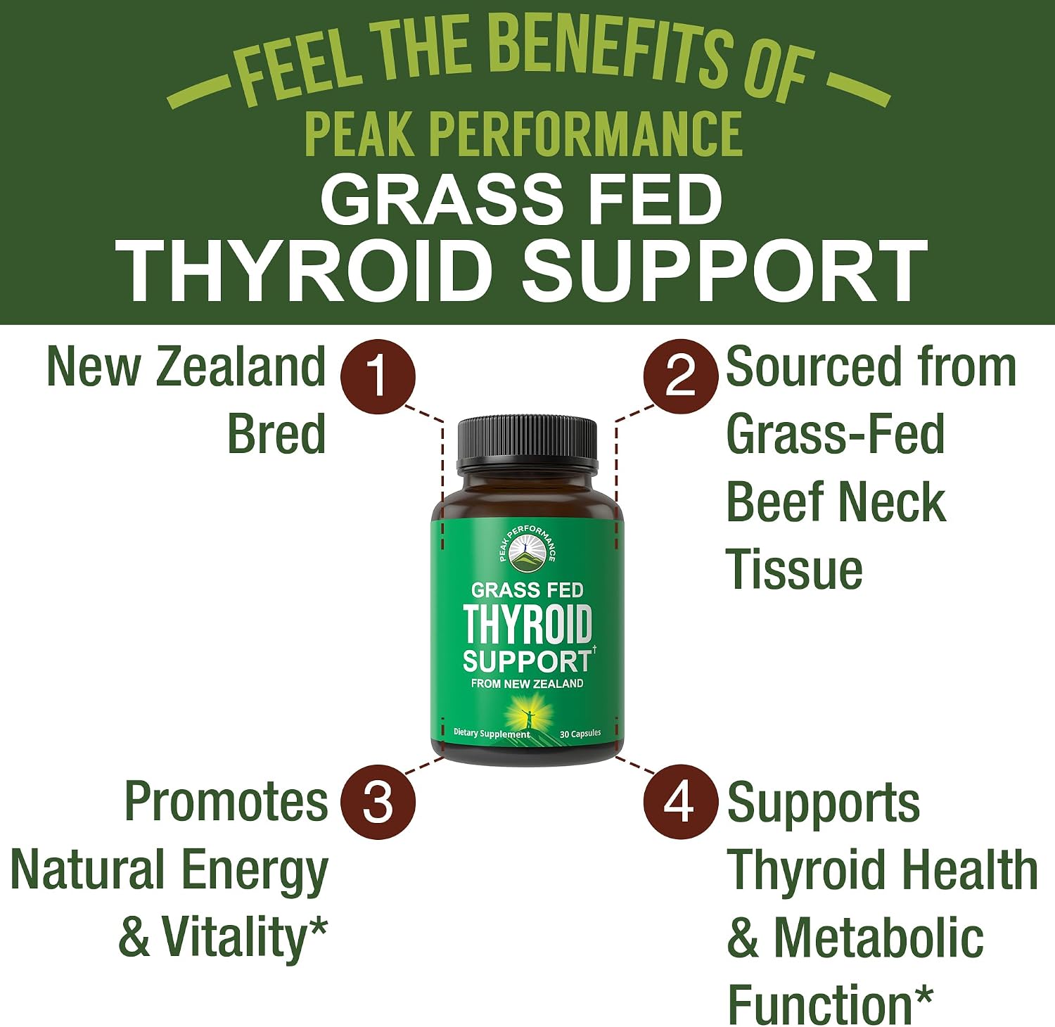 Raw Desiccated Thyroid Supplement. Grass Fed New Zealand Beef Neck & Thyroid Gland Capsules for Women and Men. Ancestral Living Ethically Sourced Bovine Supplements for Energy and Metabolism Support - PrimeBioHealth - canada supplements