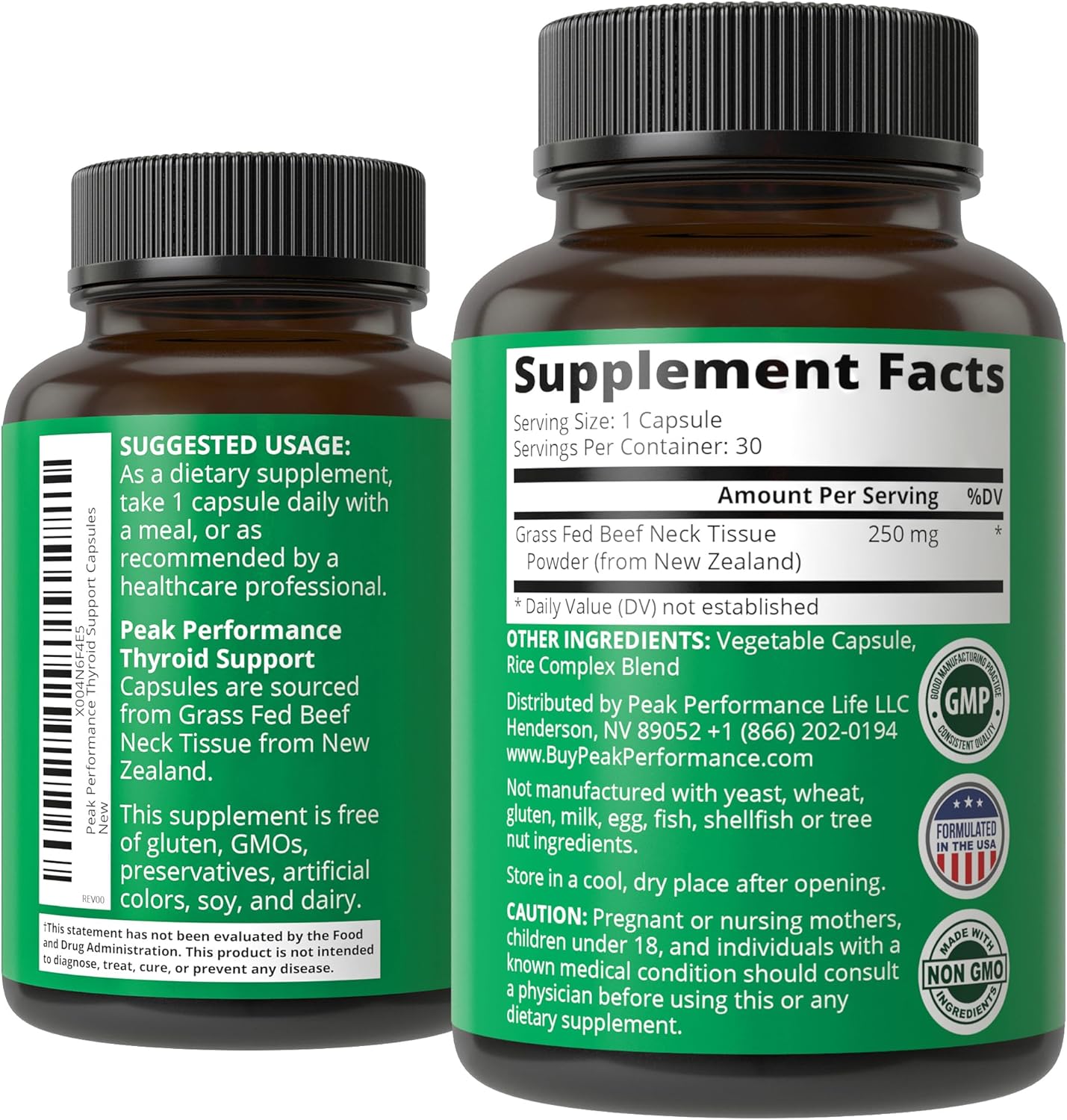 Raw Desiccated Thyroid Supplement. Grass Fed New Zealand Beef Neck & Thyroid Gland Capsules for Women and Men. Ancestral Living Ethically Sourced Bovine Supplements for Energy and Metabolism Support - PrimeBioHealth - canada supplements