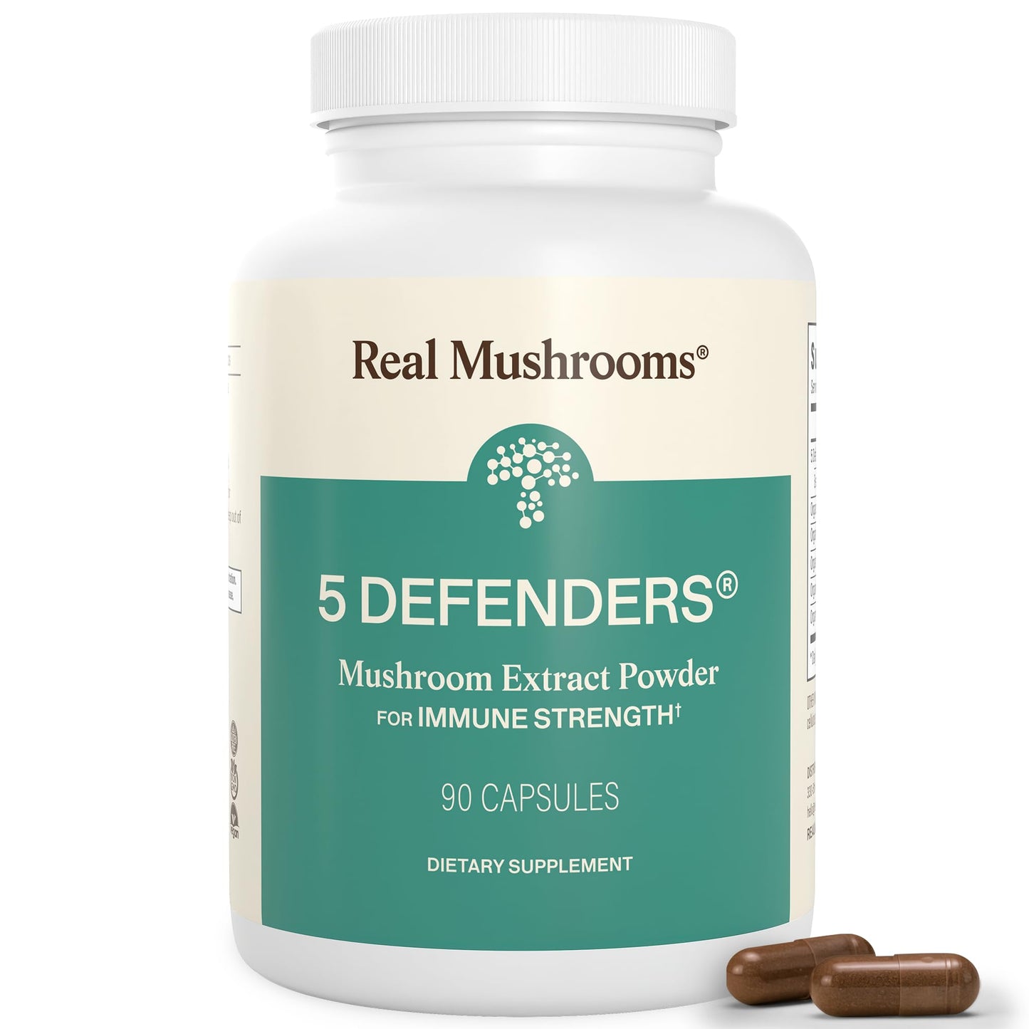 Real Mushrooms 5 Defenders - Adaptogenic Mushrooms Complex with Chaga, Reishi, Turkey Tail, Maitake & Shiitake for Wellness Support - PrimeBioHealth - canada supplements
