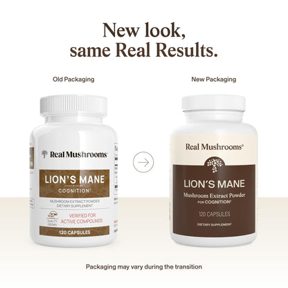 Real Mushrooms Lions Mane Mushroom Cognition (120 Capsules) Lions Mane Mushroom Powder Extract Capsules - PrimeBioHealth - canada supplements