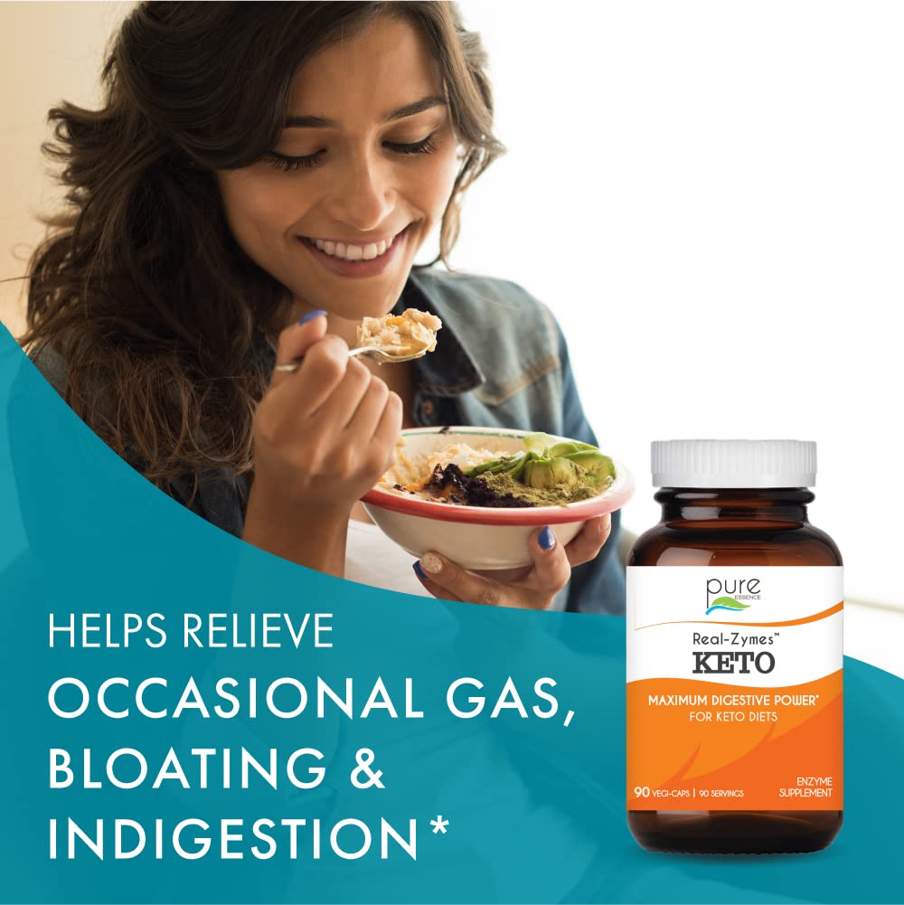Real-Zymes™ KETO Digestive Enzymes Supplement with Probiotics for Better Digestion - Natural Support for Relief of Bloating, Gas, Belching, Diarrhea, Constipation, IBS, etc. - 30 Caps - PrimeBioHealth - canada supplements