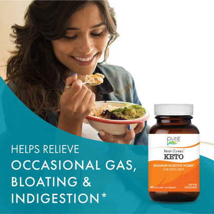 Real-Zymes™ KETO Digestive Enzymes Supplement with Probiotics for Better Digestion - Natural Support for Relief of Bloating, Gas, Belching, Diarrhea, Constipation, IBS, etc. - 30 Caps - PrimeBioHealth - canada supplements