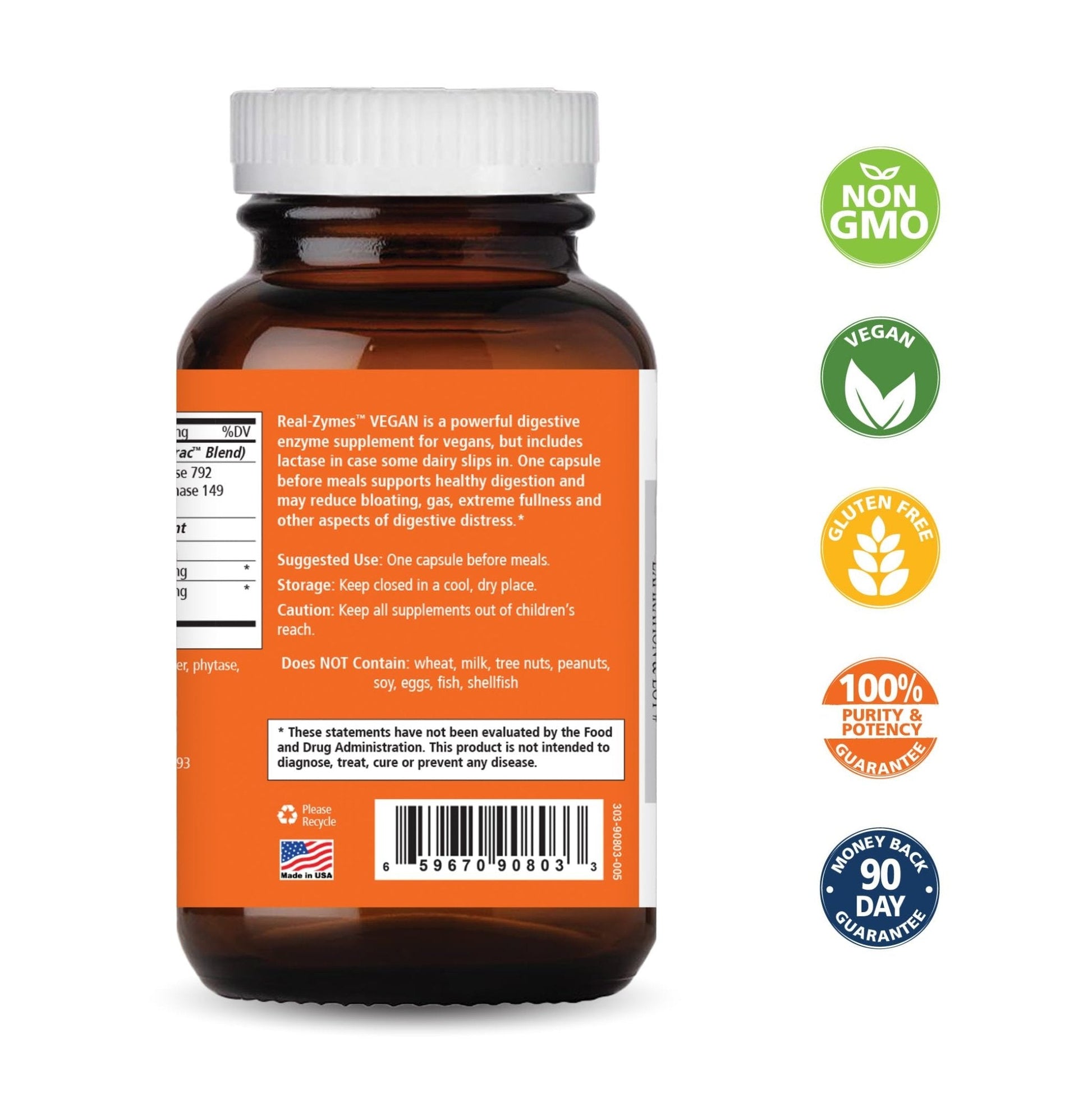 Real-Zymes™ VEGAN Digestive Enzymes Supplement with Probiotics for Better Digestion - Natural Support for Relief of Bloating, Gas, Belching, Diarrhea, Constipation, IBS, etc. - 90 Caps - PrimeBioHealth - canada supplements