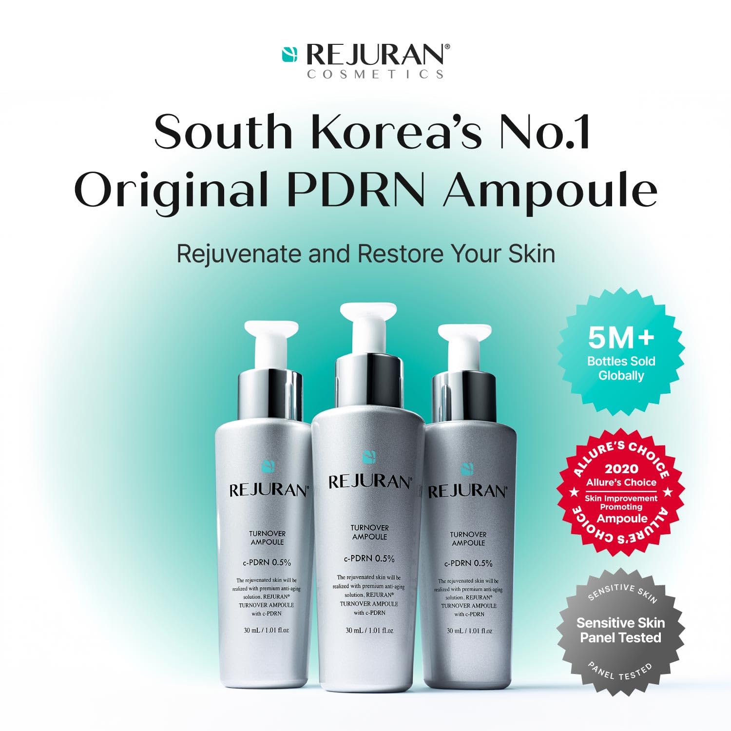 REJURAN® Turnover Ampoule, c-PDRN® – Original Salmon DNA PDRN Face Serum for Rejuvenation, Firming, Hydration & Youthful Glow - PrimeBioHealth - canada supplements