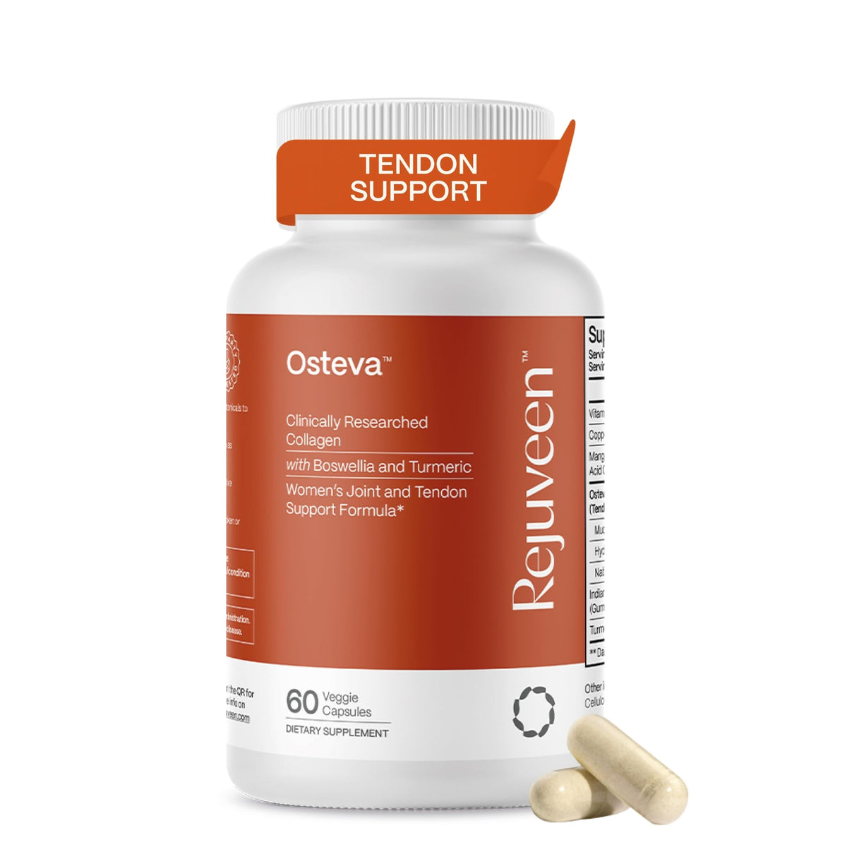 Rejuveen Osteva Joint Support Supplement for Women | High Potency Collagen, Turmeric, Boswellia | for Flexible Cartilage & Tendons, - PrimeBioHealth - canada supplements