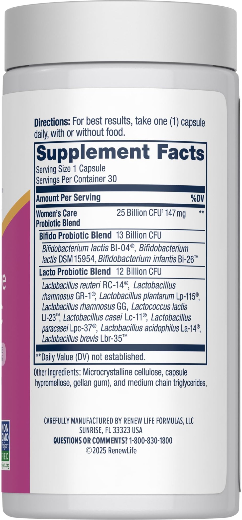 Renew Life Probiotics for Women, 25 Billion CFU Guaranteed, Probiotic Supplement for Digestive, Vaginal & Immune Health, Shelf Stable - PrimeBioHealth - canada supplements