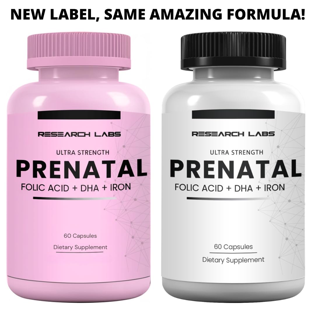 Research Labs Prenatal Vitamins for Women 2 Fer 1 Ad: 6X More Bioavailable Methylated Folate Folic Acid MTHF 5 | Supports Brain Development, Healthy Growth - PrimeBioHealth - canada supplements