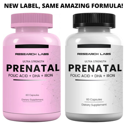 Research Labs Prenatal Vitamins for Women 2 Fer 1 Ad: 6X More Bioavailable Methylated Folate Folic Acid MTHF 5 | Supports Brain Development, Healthy Growth - PrimeBioHealth - canada supplements