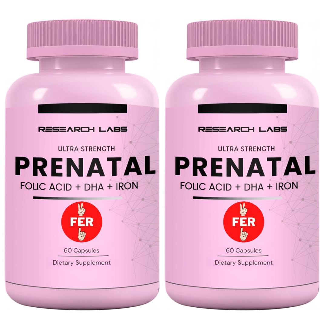 Research Labs Prenatal Vitamins for Women 2 Fer 1 Ad: 6X More Bioavailable Methylated Folate Folic Acid MTHF 5 | Supports Brain Development, Healthy Growth - PrimeBioHealth - canada supplements