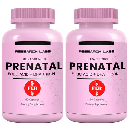 Research Labs Prenatal Vitamins for Women 2 Fer 1 Ad: 6X More Bioavailable Methylated Folate Folic Acid MTHF 5 | Supports Brain Development, Healthy Growth - PrimeBioHealth - canada supplements